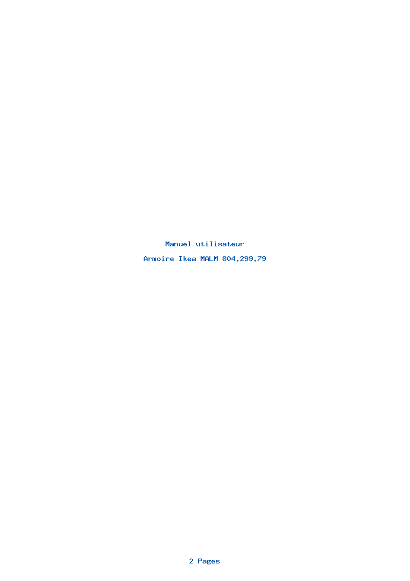 Page 1 de la notice Manuel utilisateur Ikea MALM 804.299.79