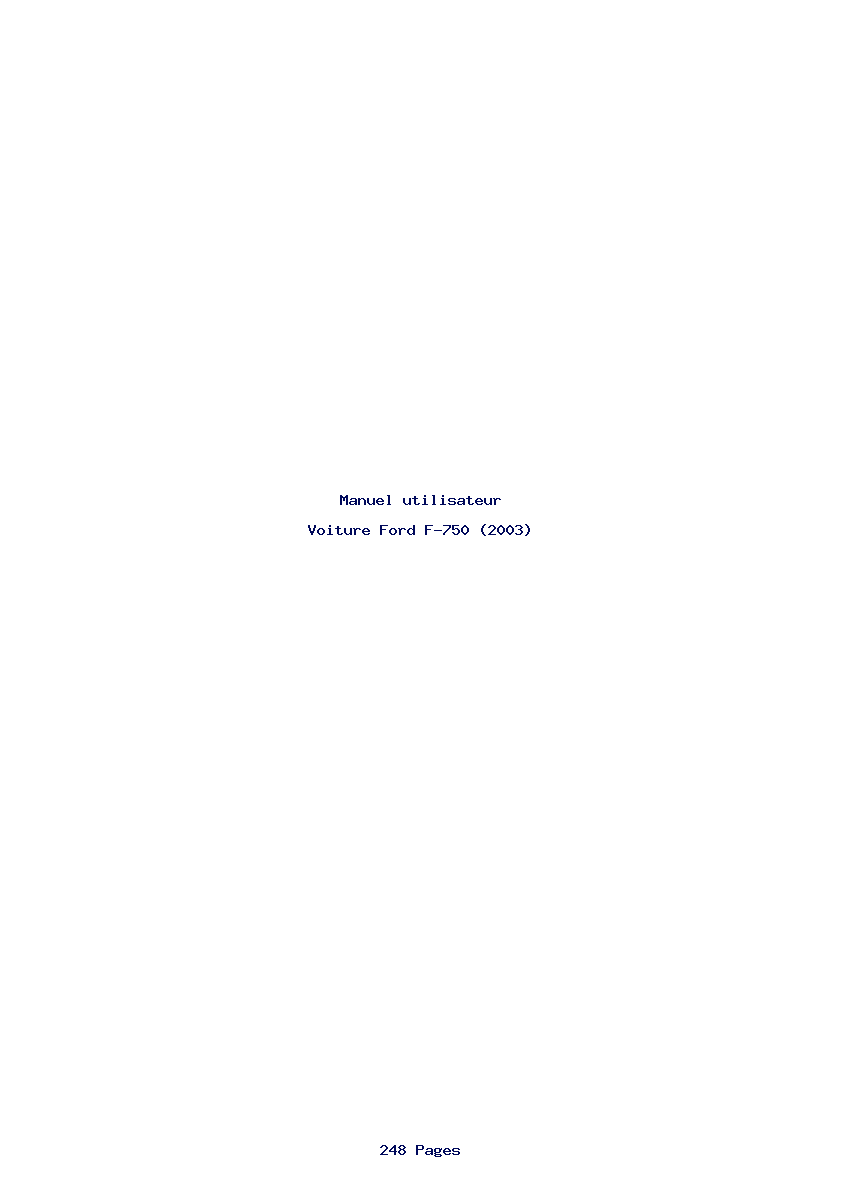 Page 1 de la notice Manuel utilisateur Ford F-750 (2003)