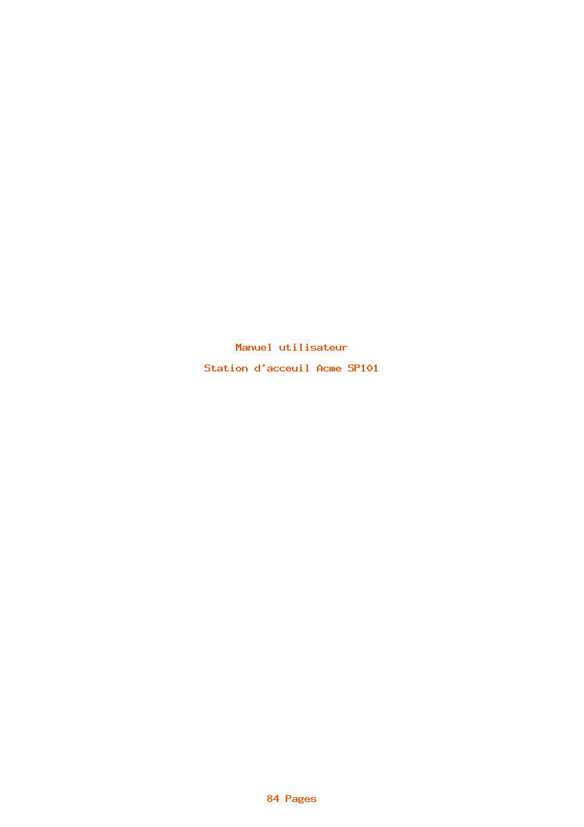 Page 1 de la notice Manuel utilisateur Acme SP101