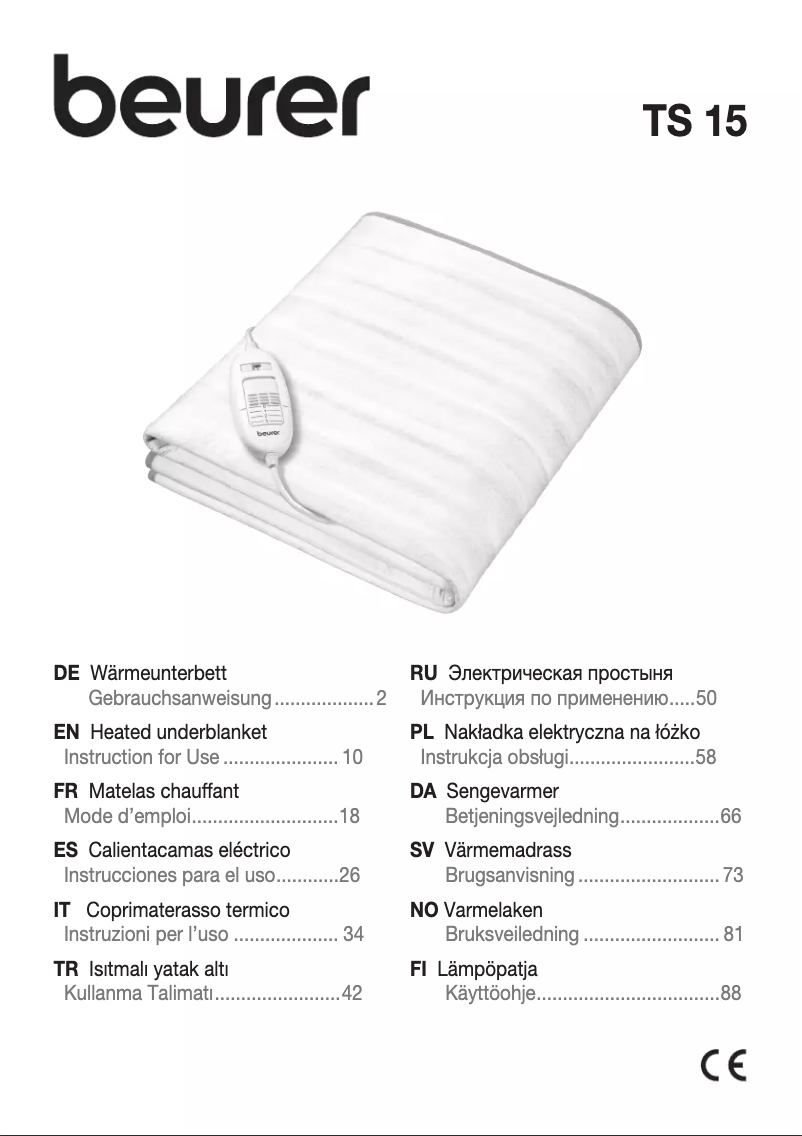 Page 1 de la notice Manuel utilisateur Beurer TS 15