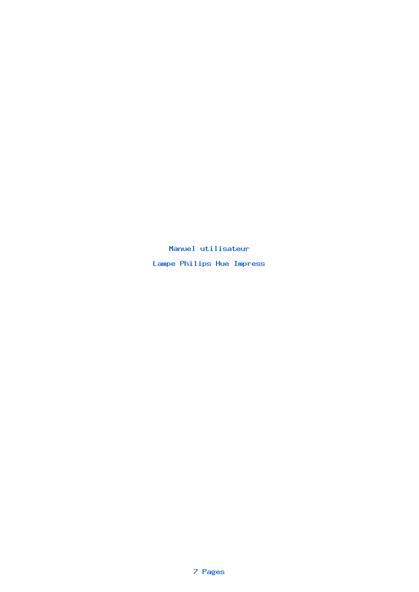 Page 1 de la notice Manuel utilisateur Philips Hue Impress