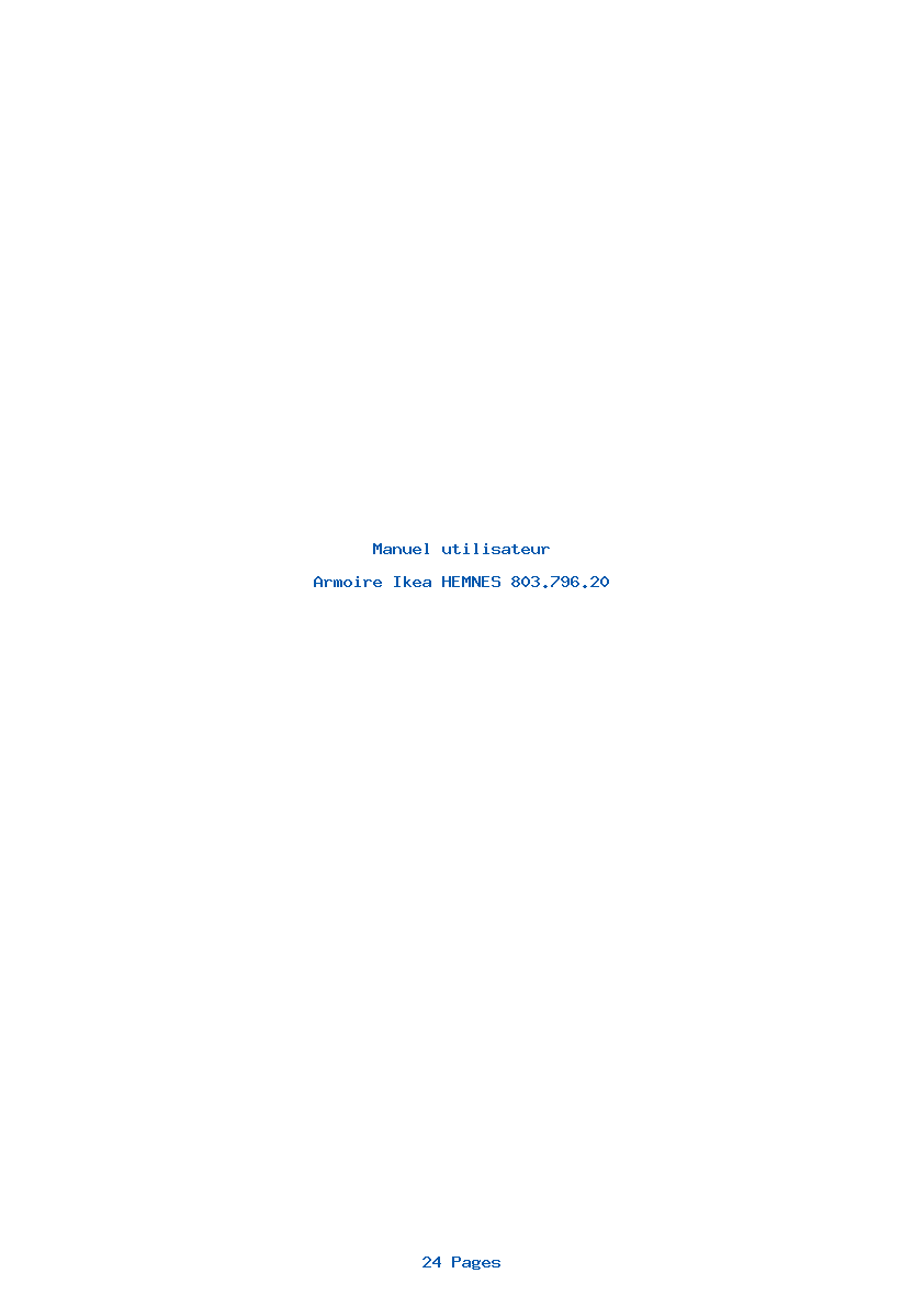 Page 1 de la notice Manuel utilisateur Ikea HEMNES 803.796.20