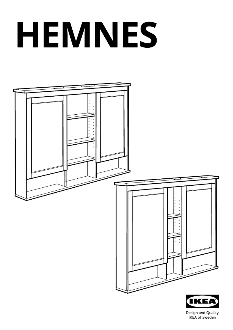 Page 1 de la notice Manuel utilisateur Ikea HEMNES 203.489.95