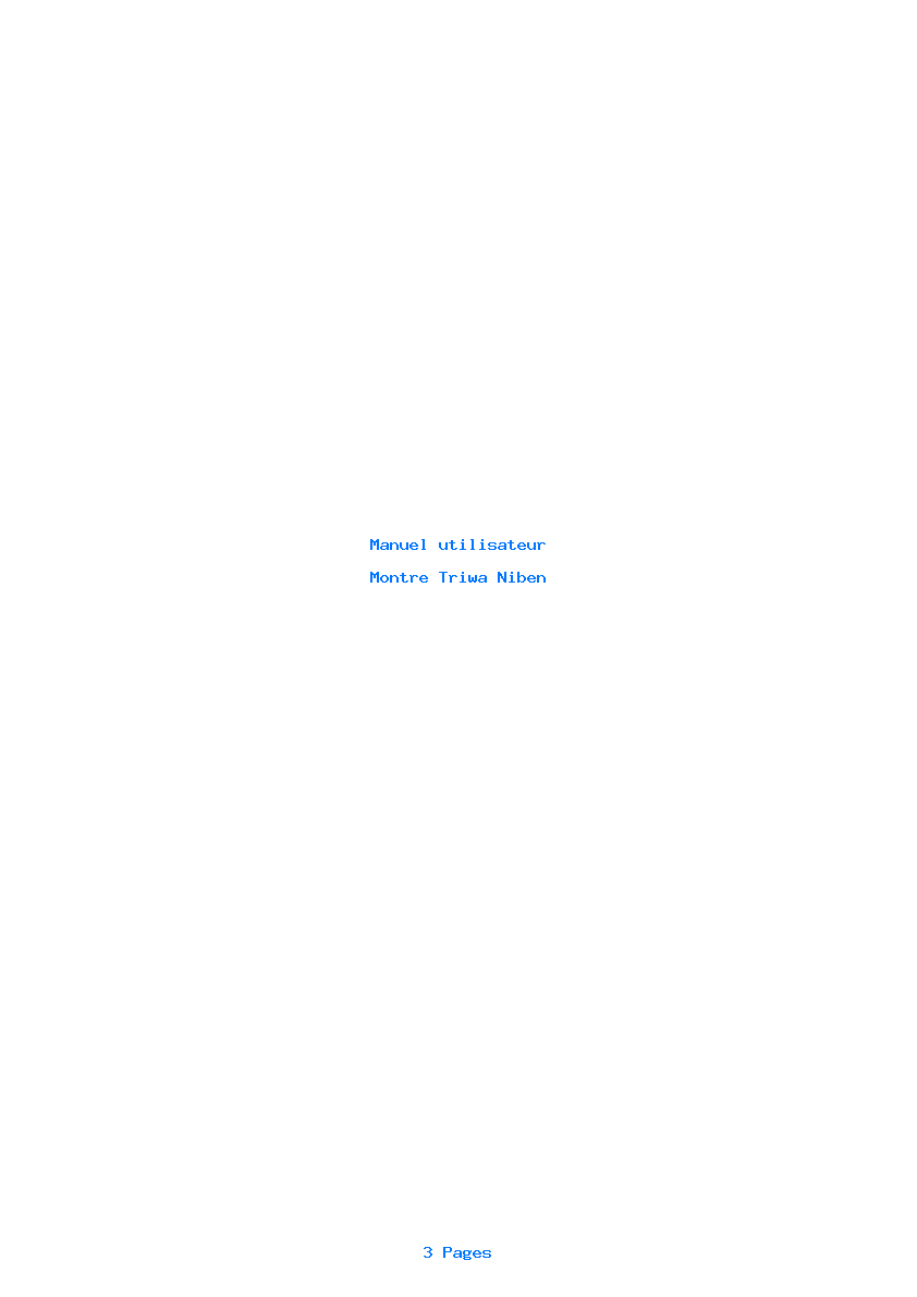 Page 1 de la notice Manuel utilisateur Triwa Niben