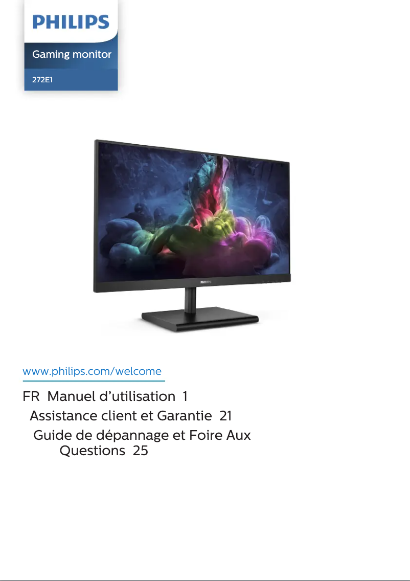 Page n°1 - Manuel utilisateur Philips 272E1GAJ