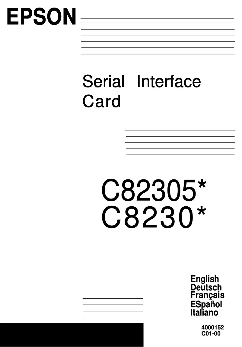 Página 1 del manual Manual de usuario Epson C82305/06