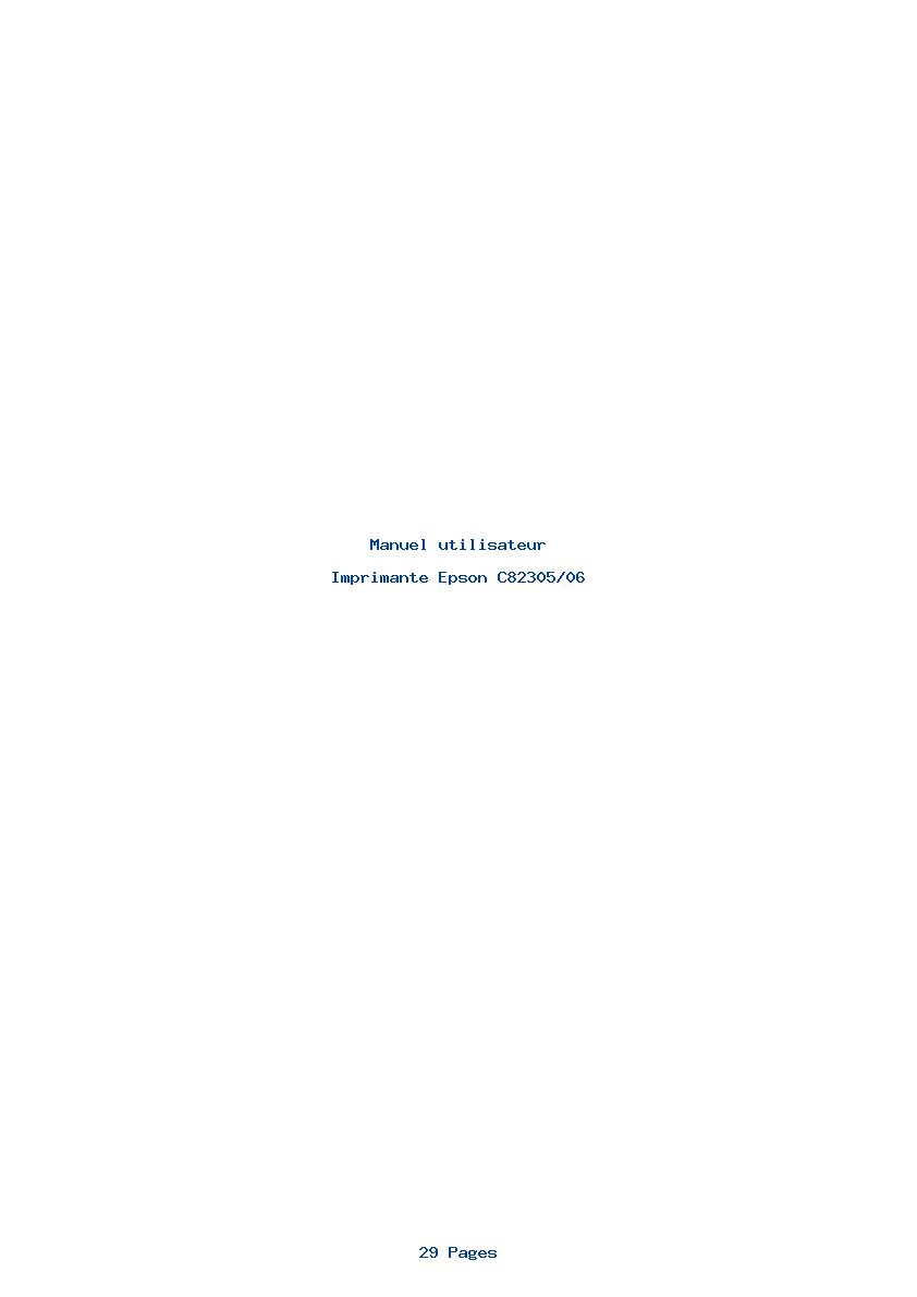 Page 1 de la notice Manuel utilisateur Epson C82305/06