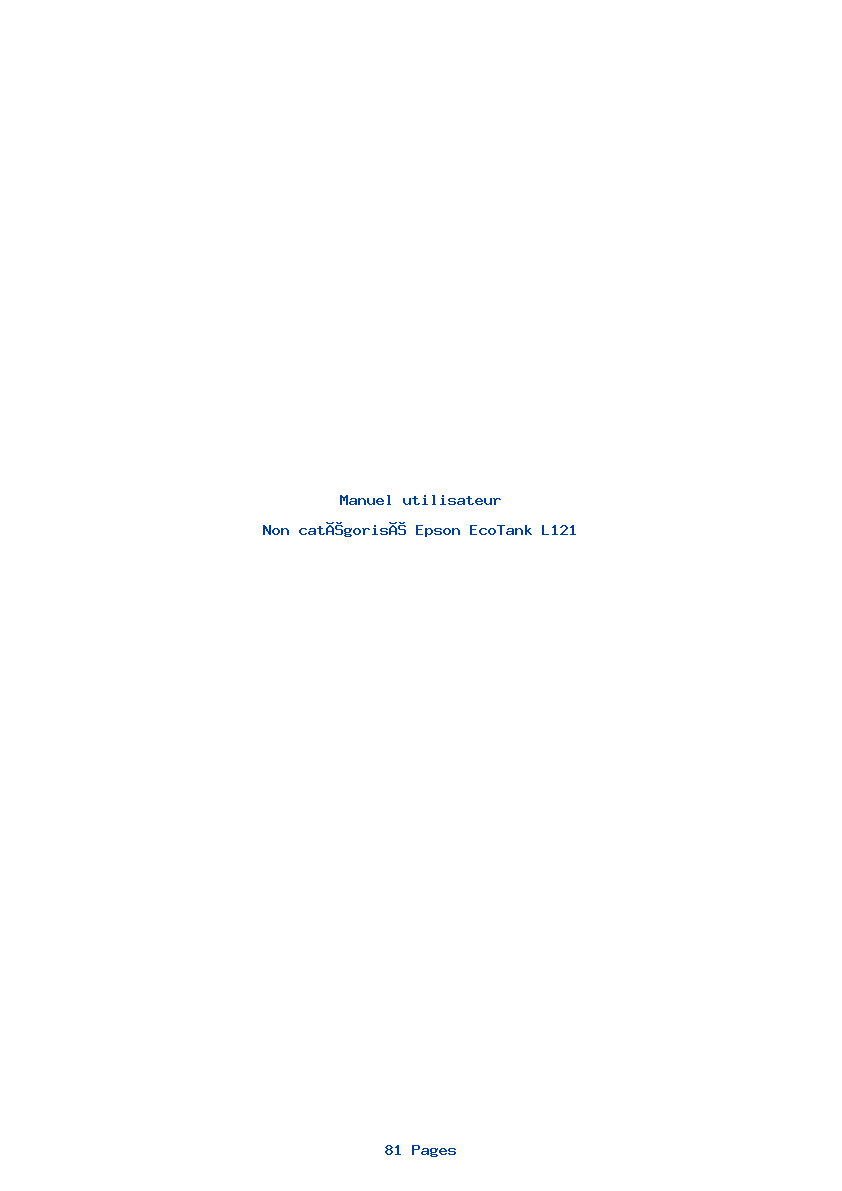 Page 1 de la notice Manuel utilisateur Epson EcoTank L121