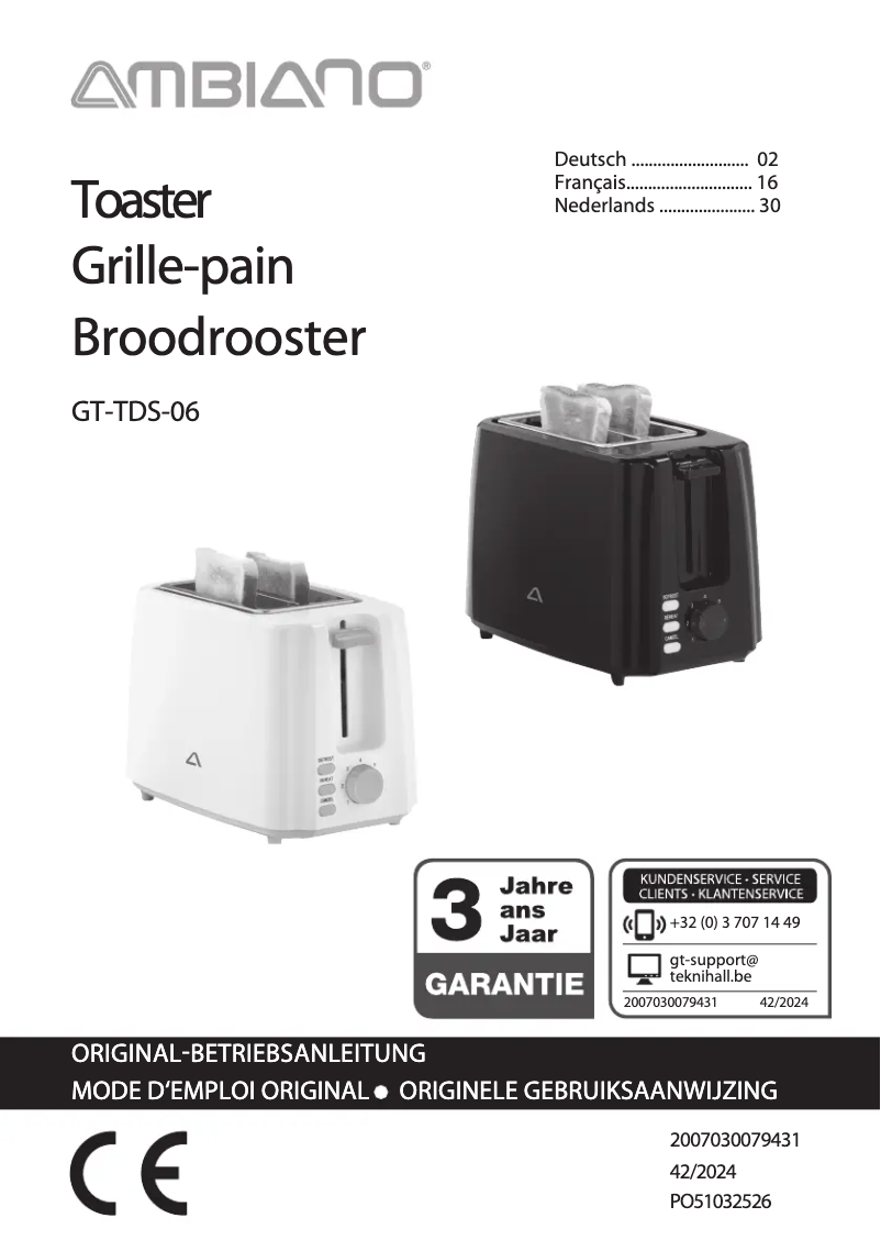 Page 1 of the manual User Manual Ambiano GT-TDS-06