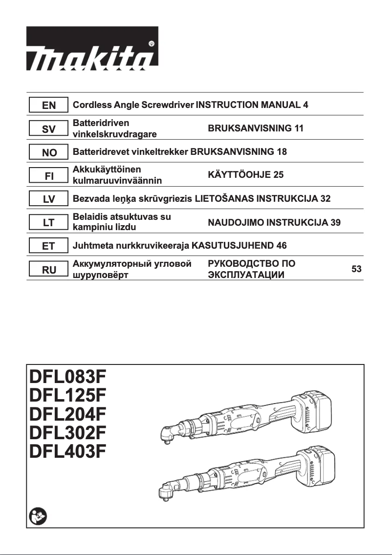 Página 1 del manual Manual de usuario Makita DFL403F