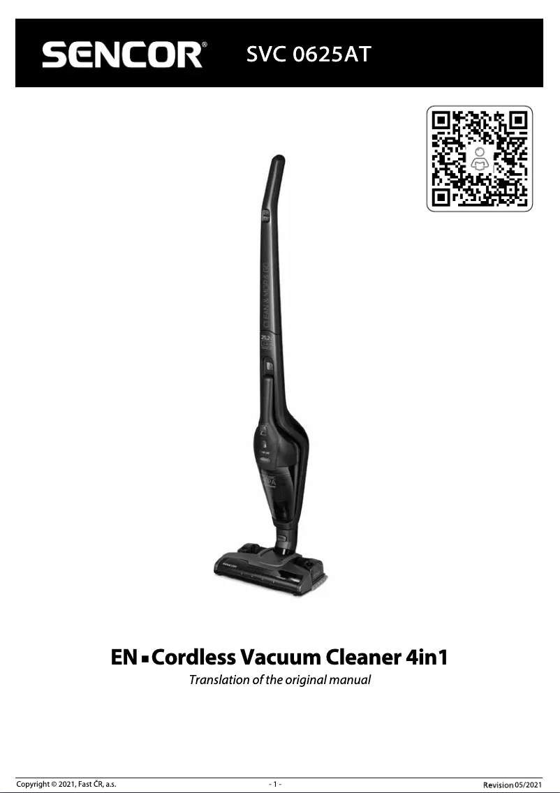 Página 1 del manual Manual de usuario Sencor SVC 0625AT