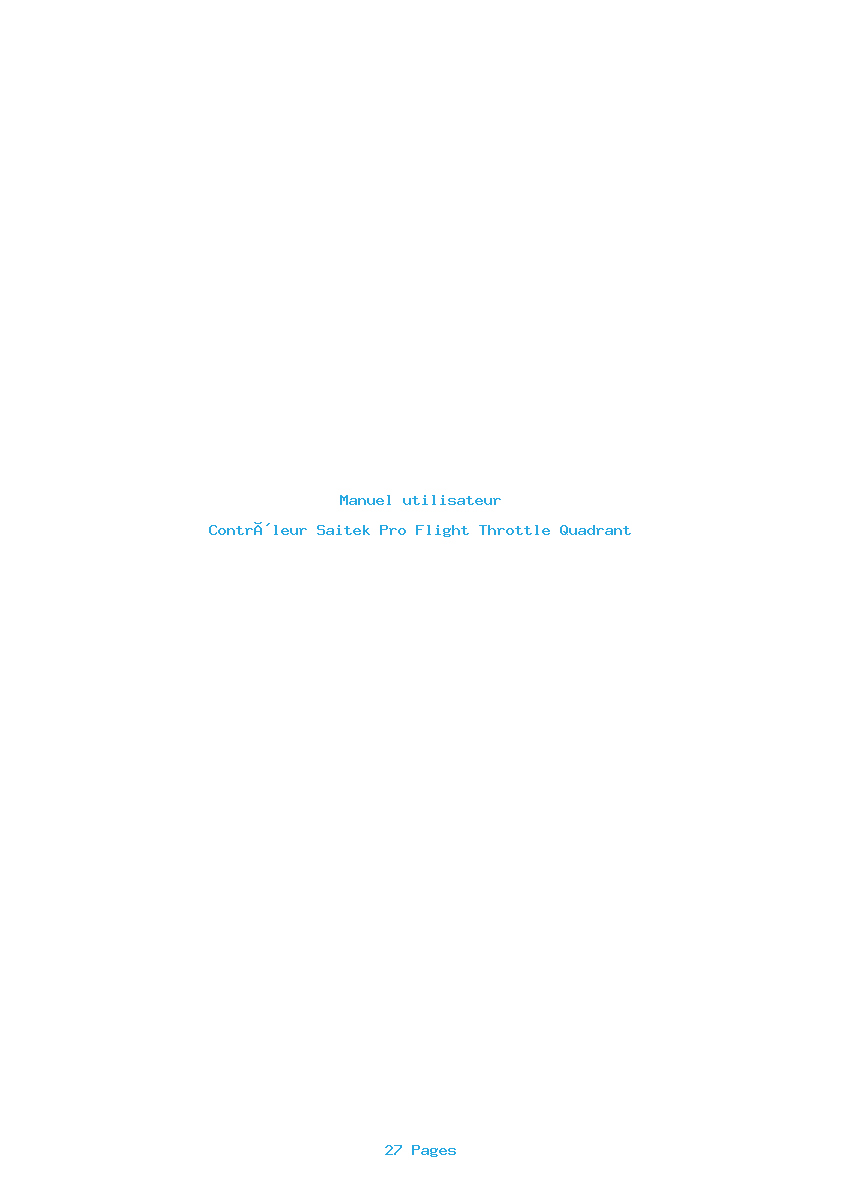 Page 1 de la notice Manuel utilisateur Saitek Pro Flight Throttle Quadrant
