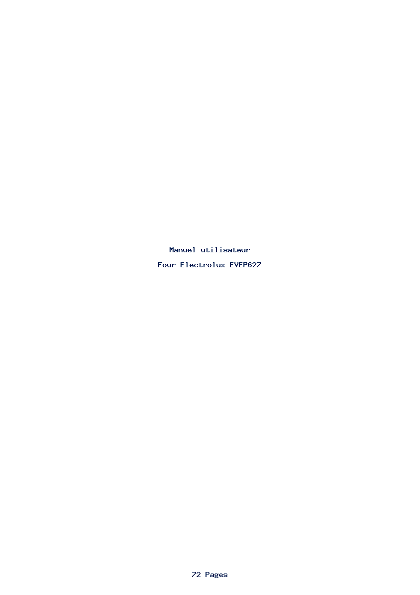 Page 1 de la notice Manuel utilisateur Electrolux EVEP627