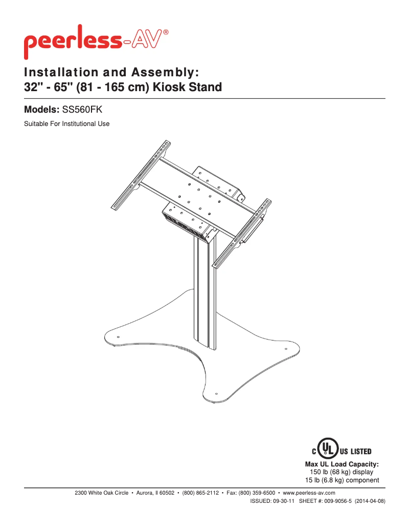 Página 1 del manual Manual de usuario Peerless-AV SS560FK