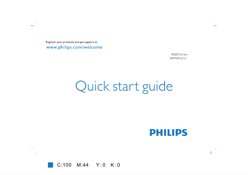 Page n°1 - Guide de démarrage rapide Philips 4000 series 50PFS4012