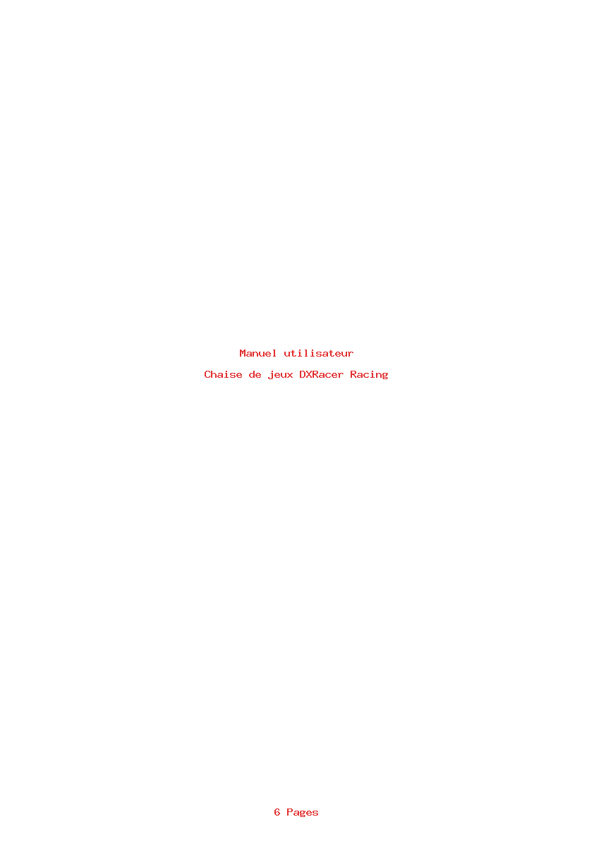 Page 1 de la notice Manuel utilisateur DXRacer Racing