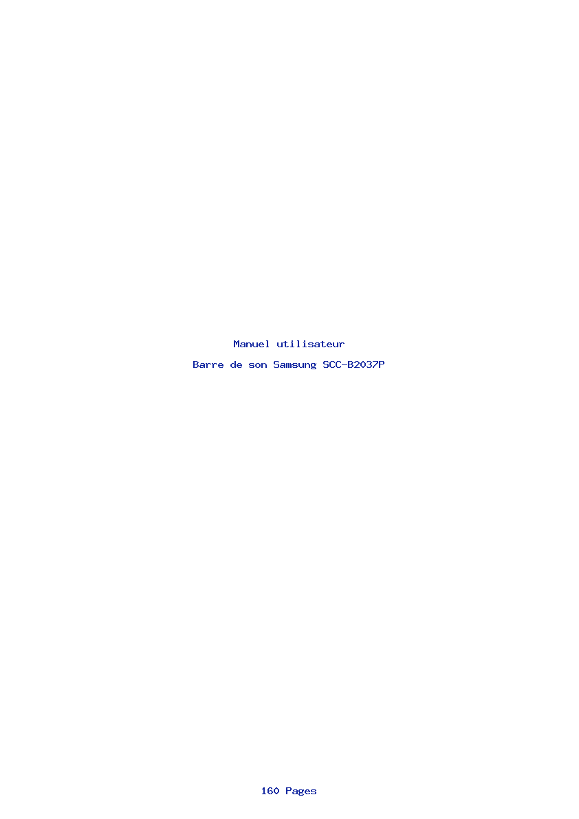 Page 1 de la notice Manuel utilisateur Samsung SCC-B2037P
