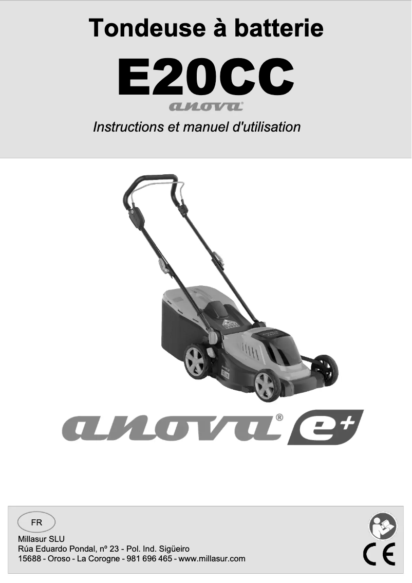 Page 1 de la notice Manuel utilisateur Anova E20CC