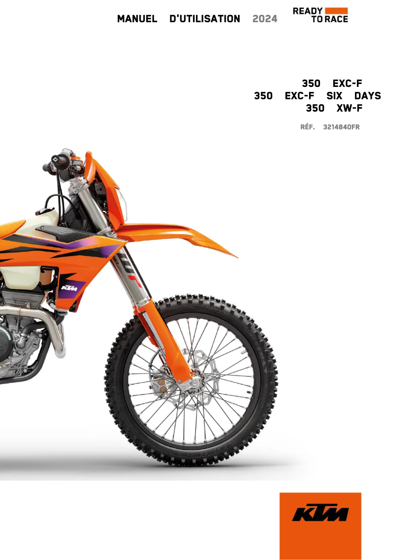 Page 1 of the manual User Manual KTM 350 XW-F (2024)