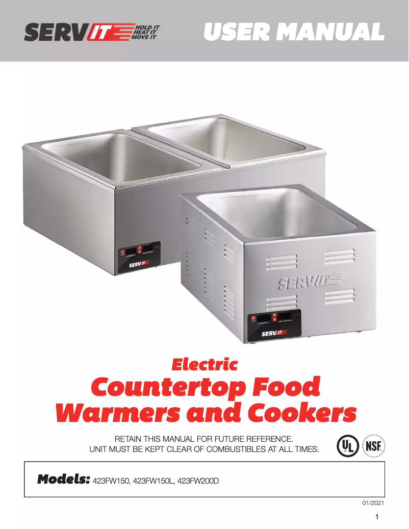 Page 1 de la notice Manuel utilisateur ServIt 423FW150L