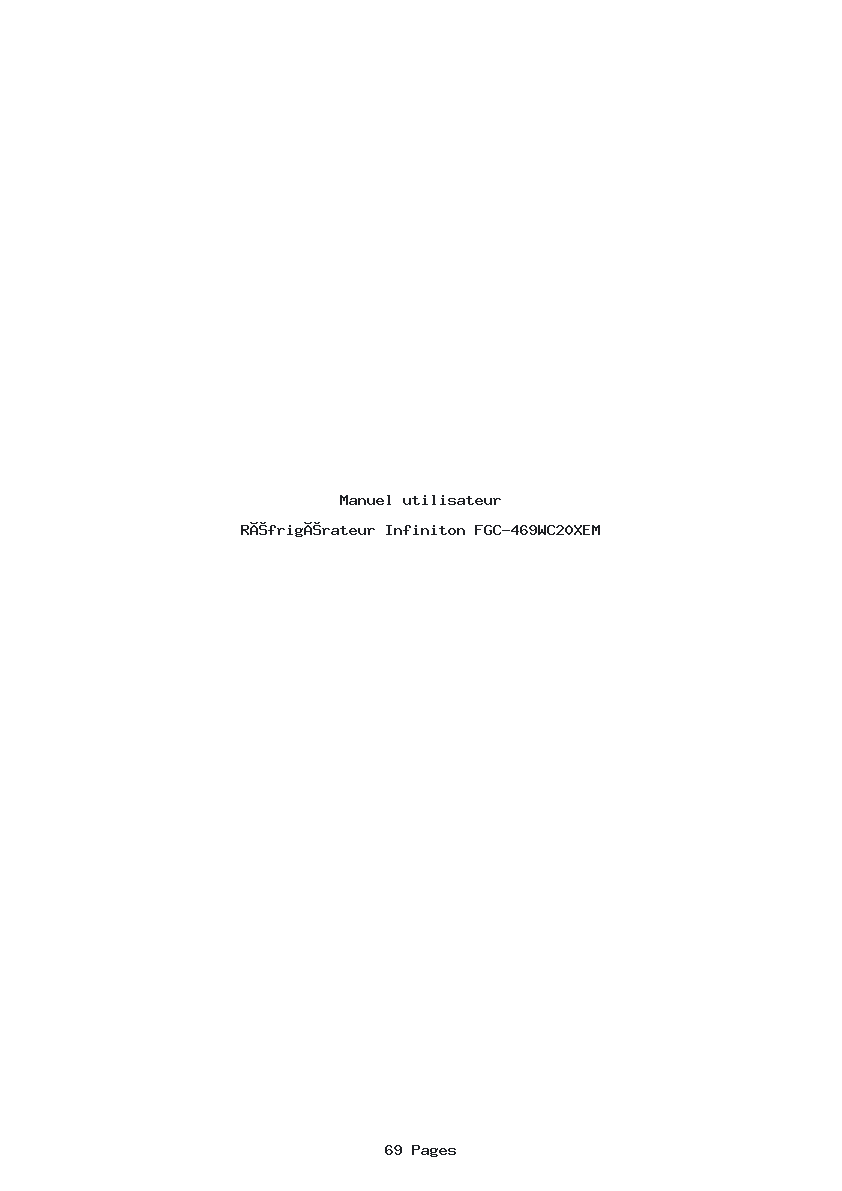 Image de la première page du manuel de l'appareil FGC-469WC20XEM