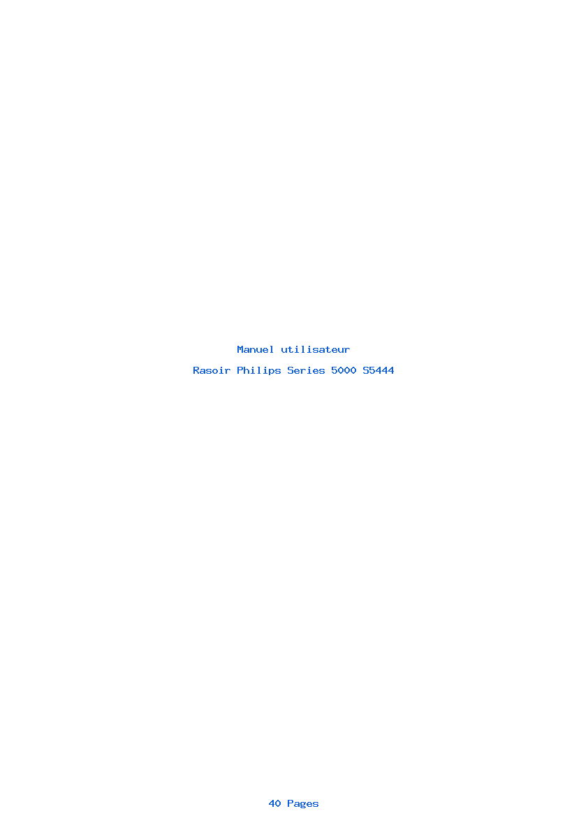 Page 1 de la notice Manuel utilisateur Philips Series 5000 S5444