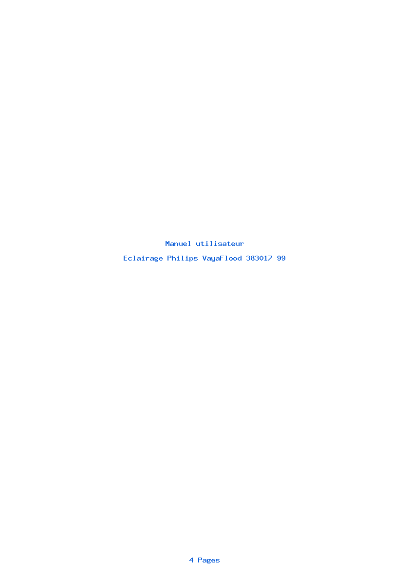 Page 1 de la notice Manuel utilisateur Philips VayaFlood 383017 99