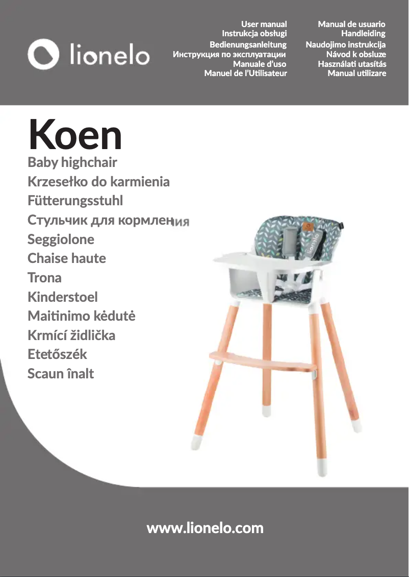 Page 1 de la notice Manuel utilisateur Lionelo Koen