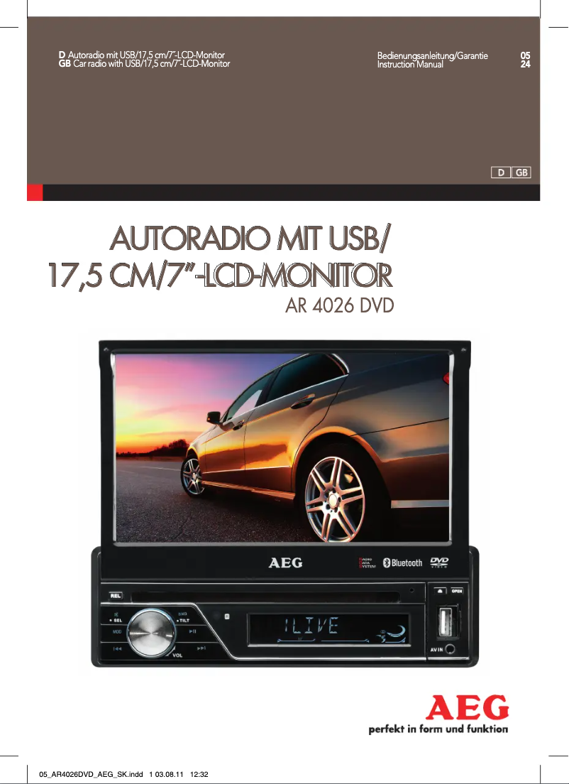 Page 1 de la notice Manuel utilisateur AEG AR 4026