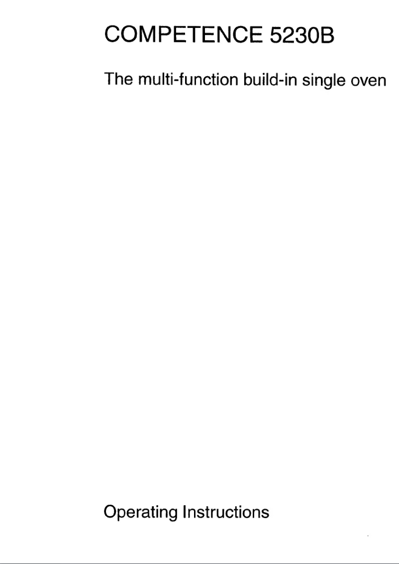 Page 1 de la notice Manuel utilisateur AEG Competence 5230 B W