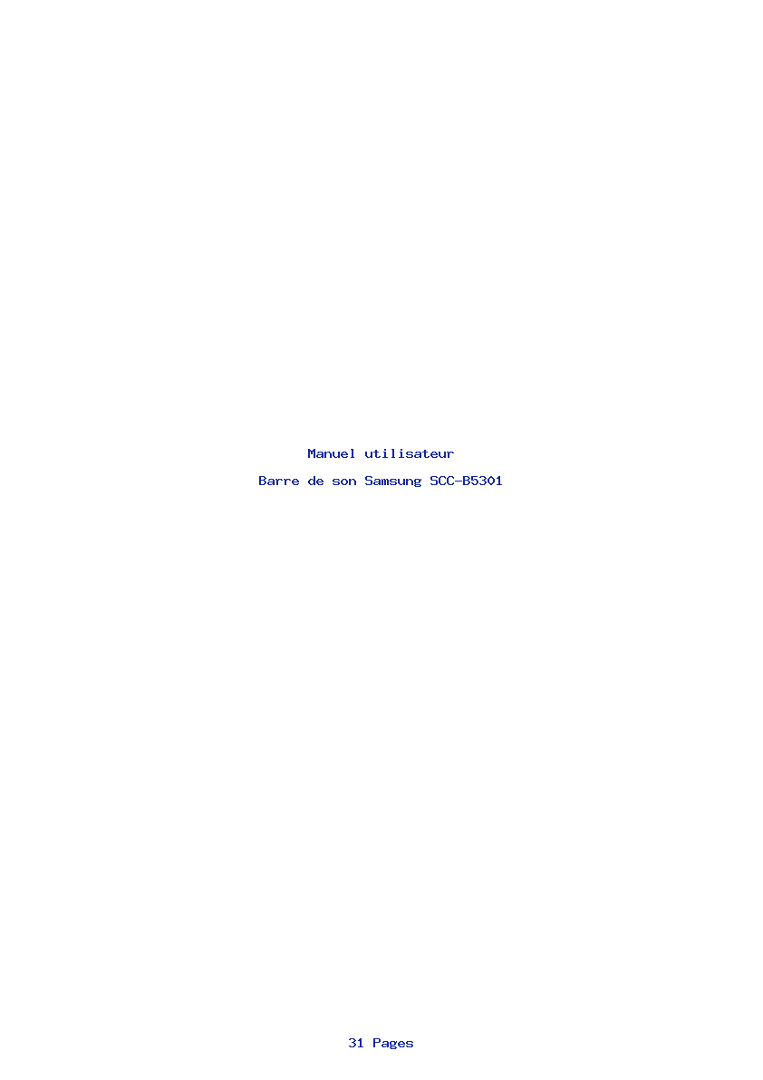 Page 1 de la notice Manuel utilisateur Samsung SCC-B5301