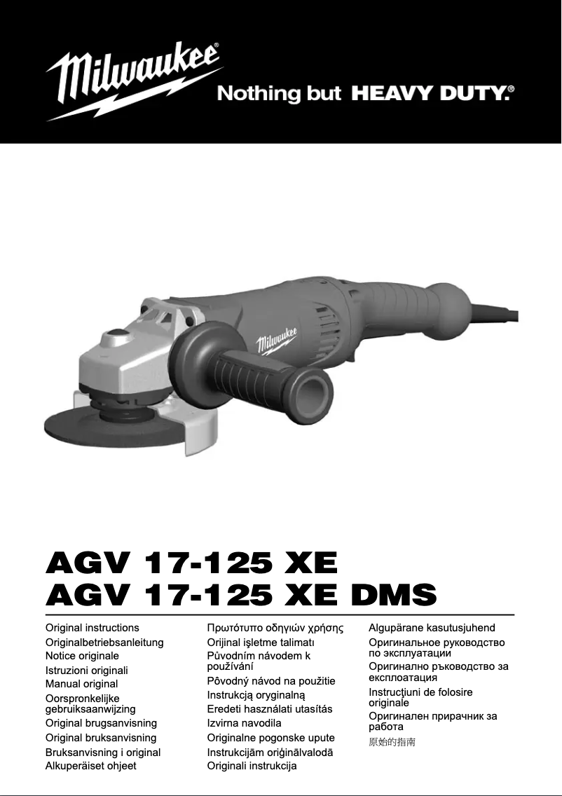 Page 1 de la notice Manuel utilisateur Milwaukee AGV 17-125 XC