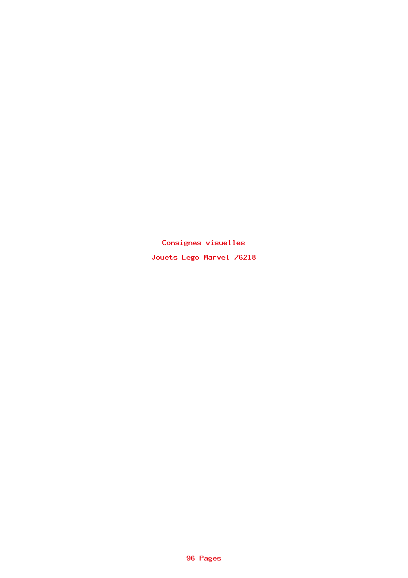 Page 1 de la notice Consignes visuelles Lego Marvel 76218