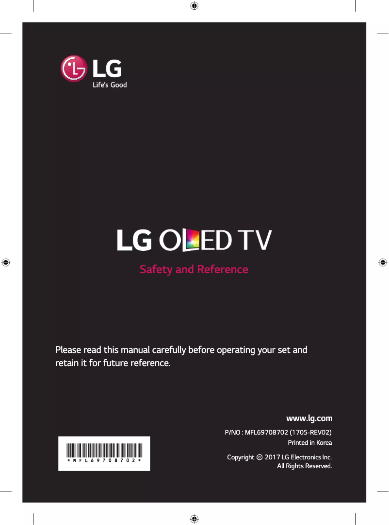 Page 1 de la notice Manuel utilisateur LG OLED65C7T