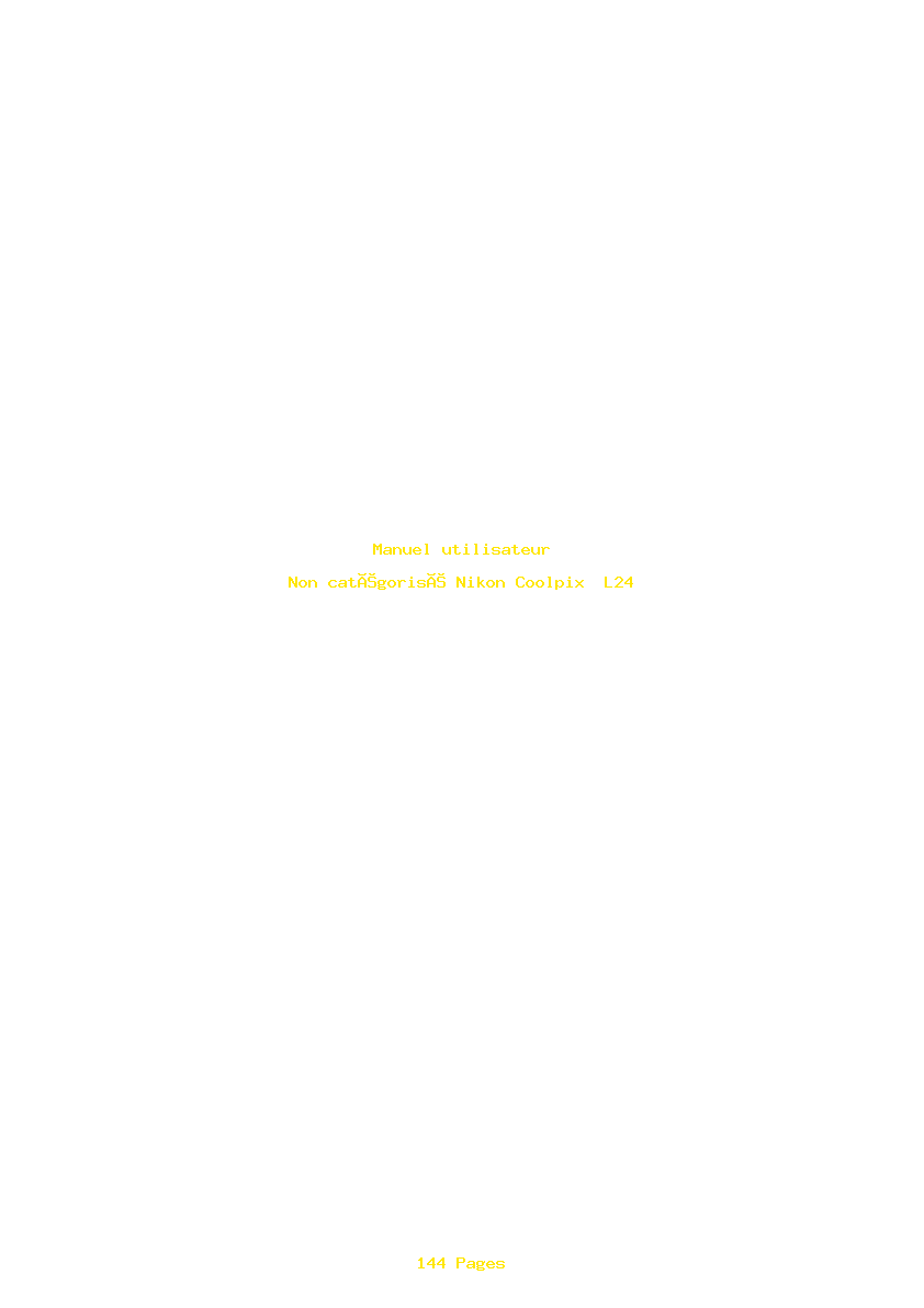 Page 1 de la notice Manuel utilisateur Nikon Coolpix L24
