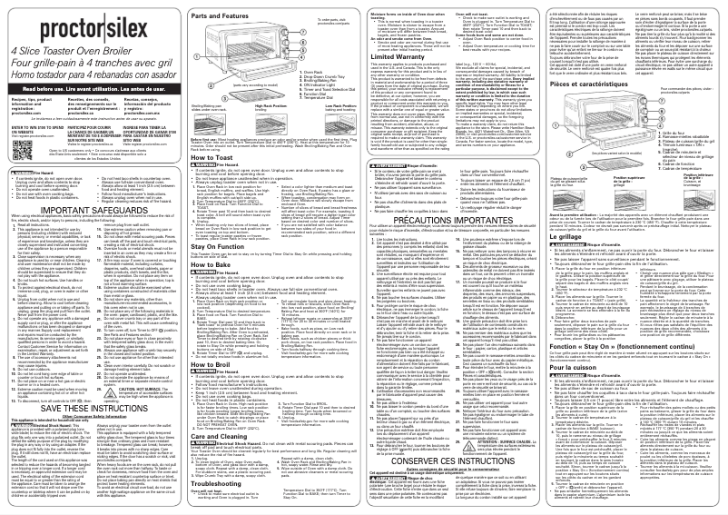Página 1 del manual Manual de usuario Proctor Silex 31122PS