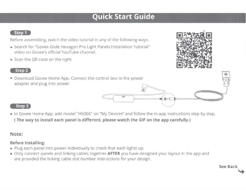Page 1 de la notice Manuel utilisateur Govee H6066