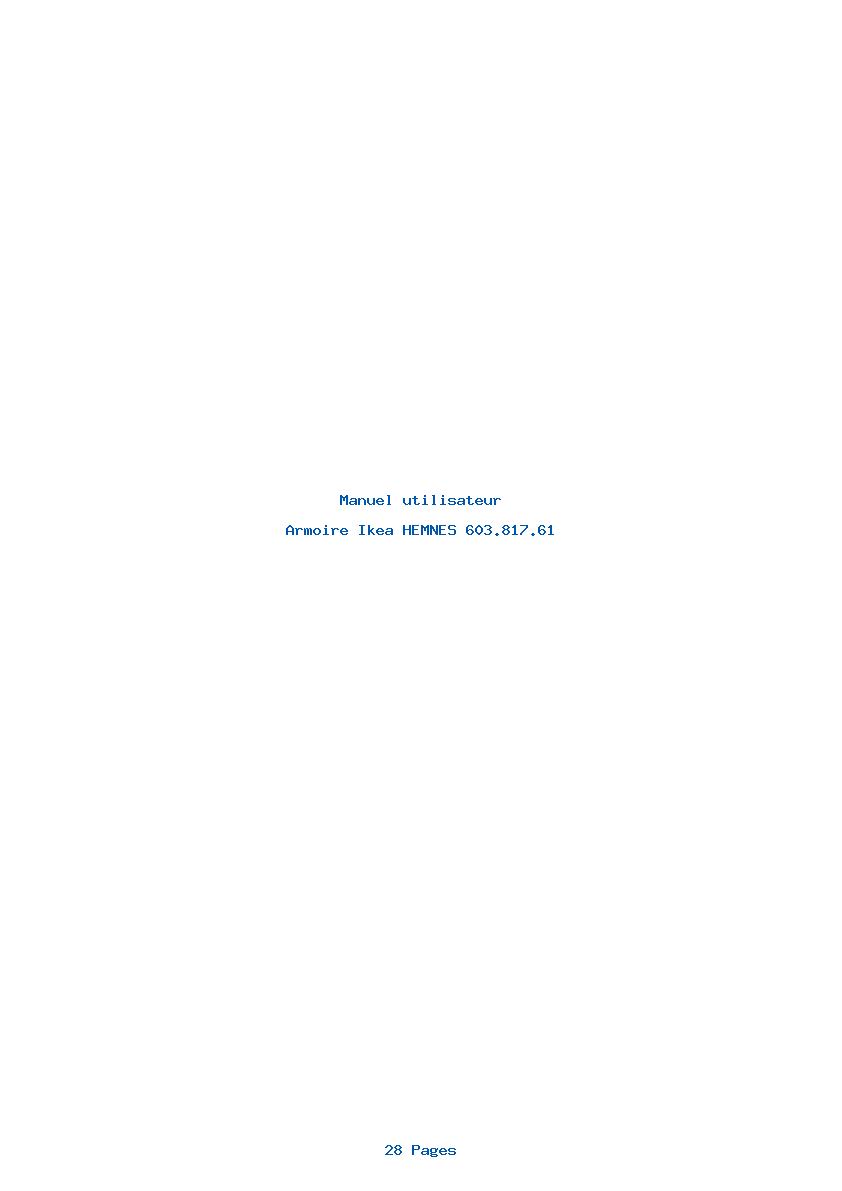Page 1 de la notice Manuel utilisateur Ikea HEMNES 603.817.61