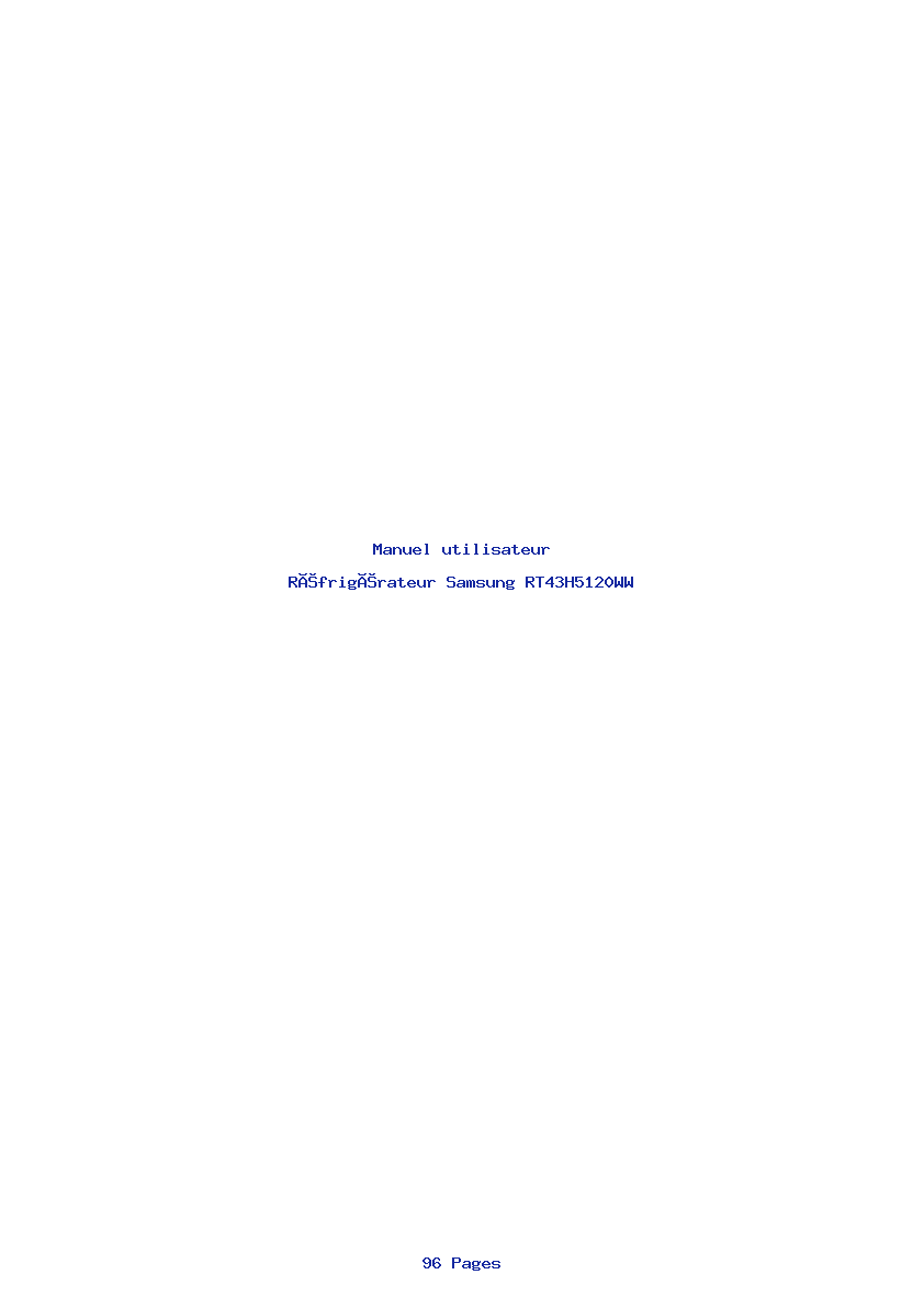 Page 1 de la notice Manuel utilisateur Samsung RT43H5120WW