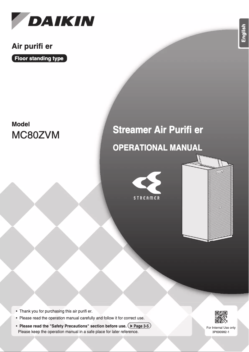 Page 1 de la notice Manuel utilisateur Daikin MC80ZVM