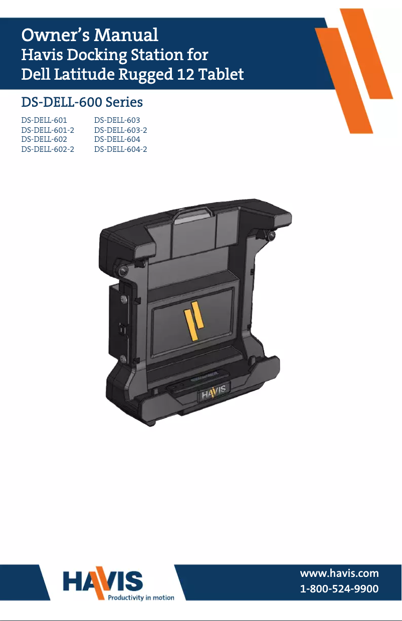 Page 1 de la notice Manuel utilisateur Havis DS-DELL-601-2
