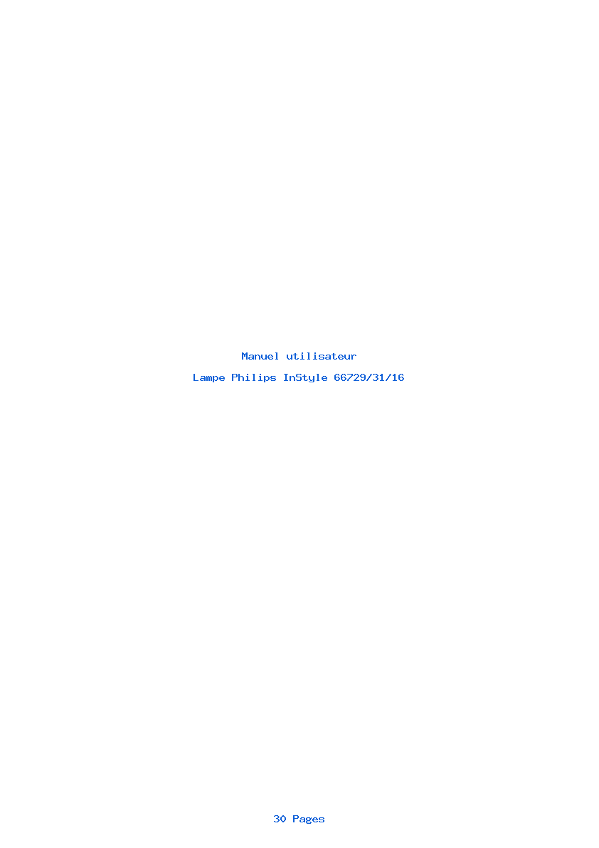 Page 1 de la notice Manuel utilisateur Philips InStyle 66729/31/16