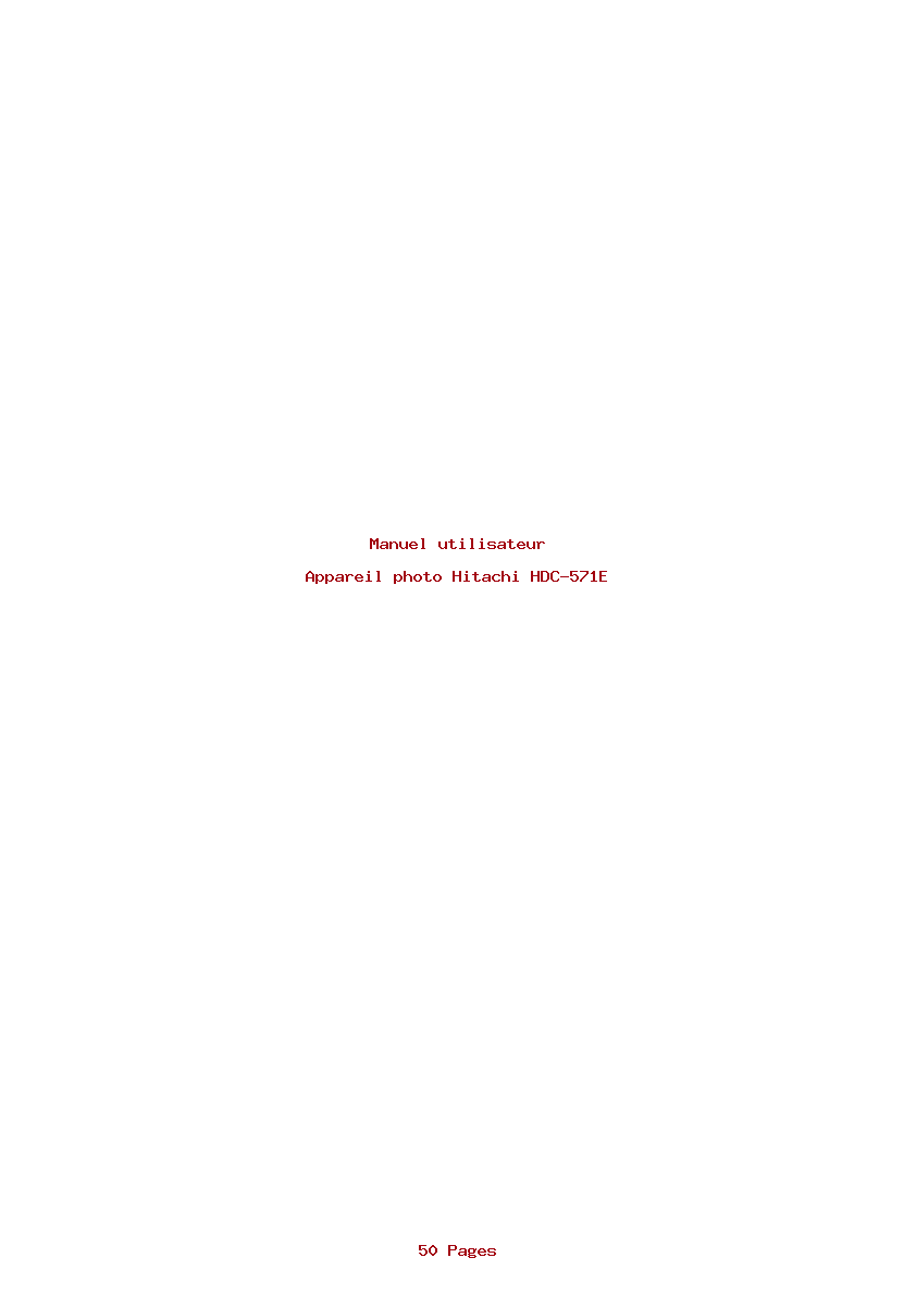 Page 1 de la notice Manuel utilisateur Hitachi HDC-571E