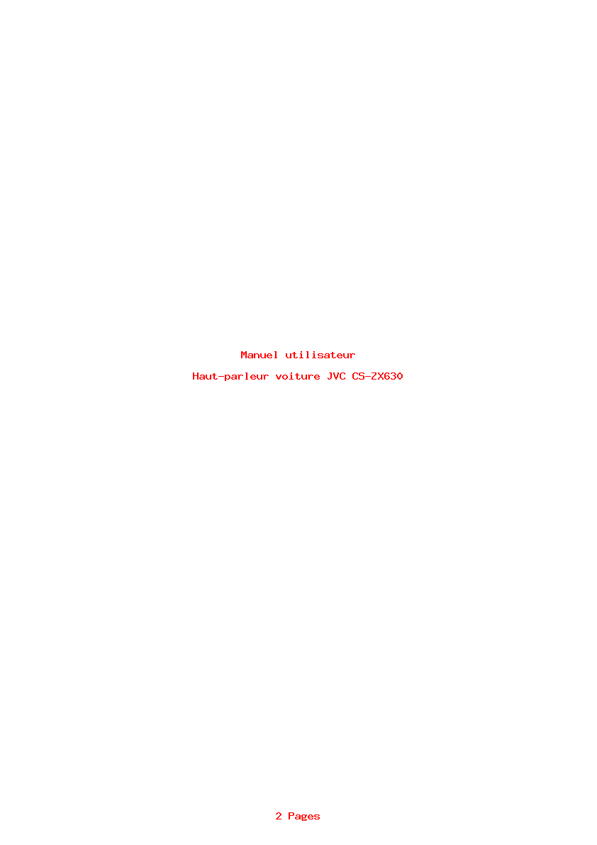 Page 1 de la notice Manuel utilisateur JVC CS-ZX630
