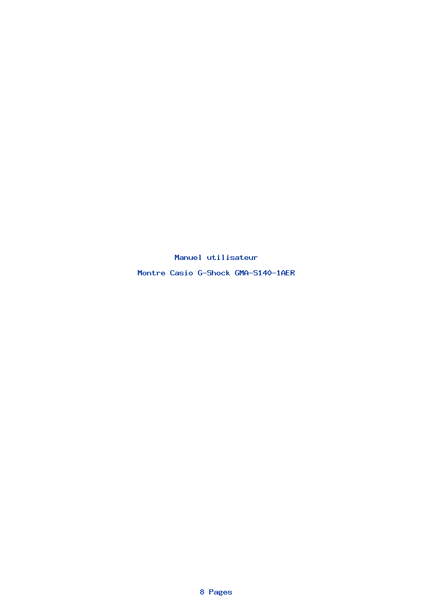 Page 1 de la notice Manuel utilisateur Casio G-Shock GMA-S140-1AER