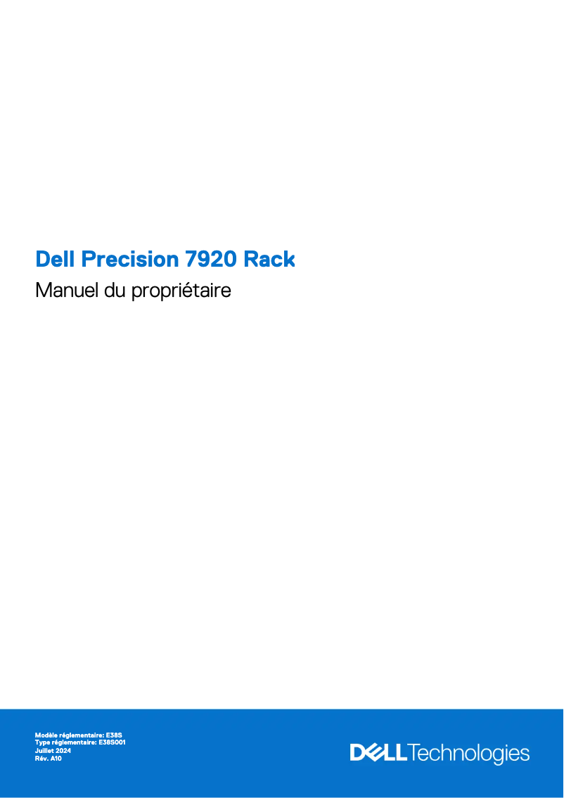 Page 1 de la notice Manuel utilisateur Dell Precision 7920 Rack