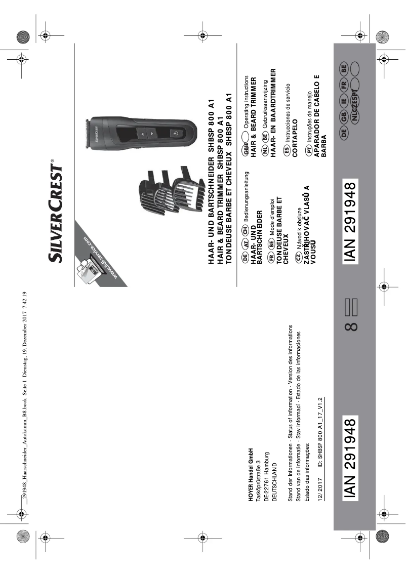 Página 1 del manual Manual de usuario SilverCrest SHBSP 800 A1