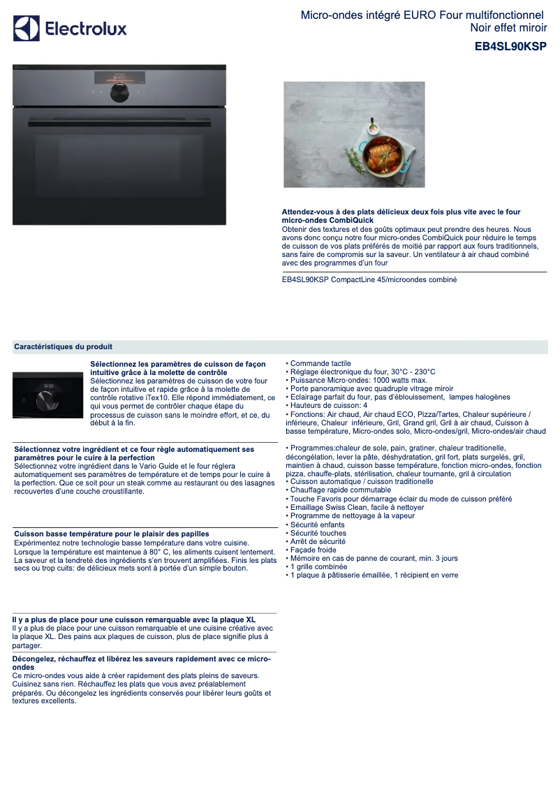 Página 1 del manual Ficha técnica Electrolux EB4SL90KSP