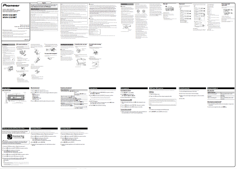 Image de la première page du manuel de l'appareil MVH-S320BT