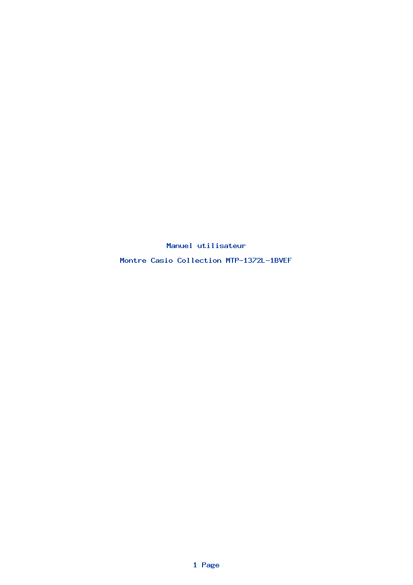 Page 1 de la notice Manuel utilisateur Casio Collection MTP-1372L-1BVEF